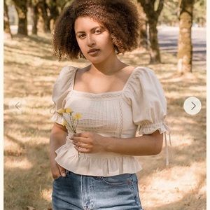 Atelette Elanor top cropped 60% linen women’s size M